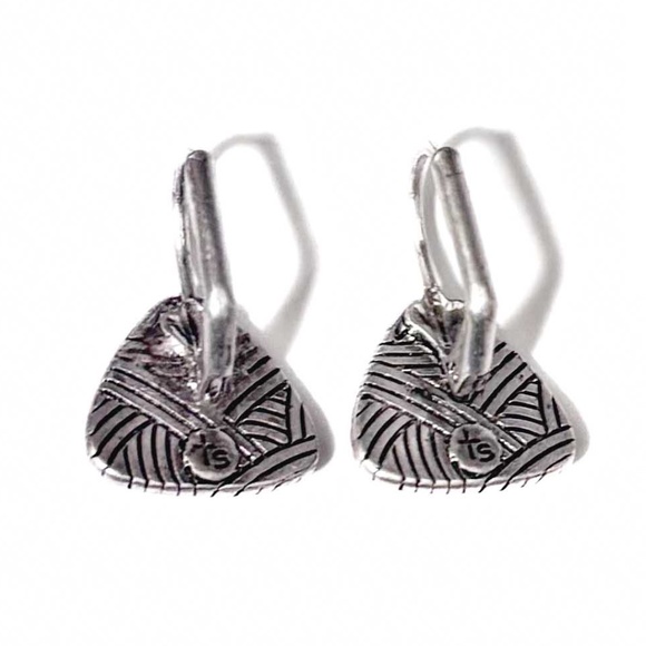 NEW - The Sak - Boho Silver and Black Onyx Triangle Drop Earrings - Picture 2 of 3